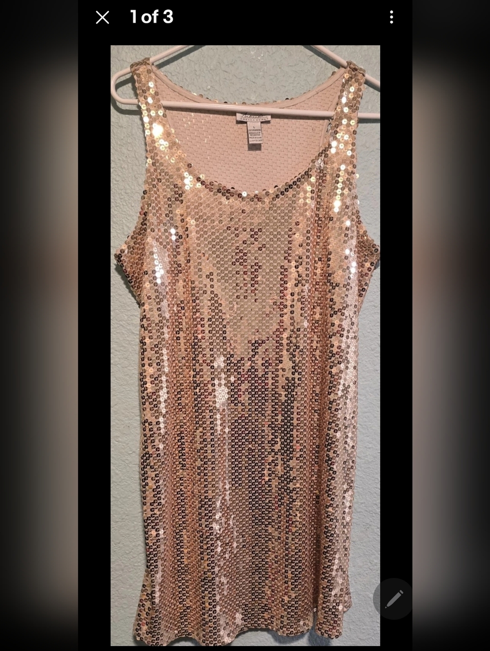 Sequin Tank Dress in Rose Gold